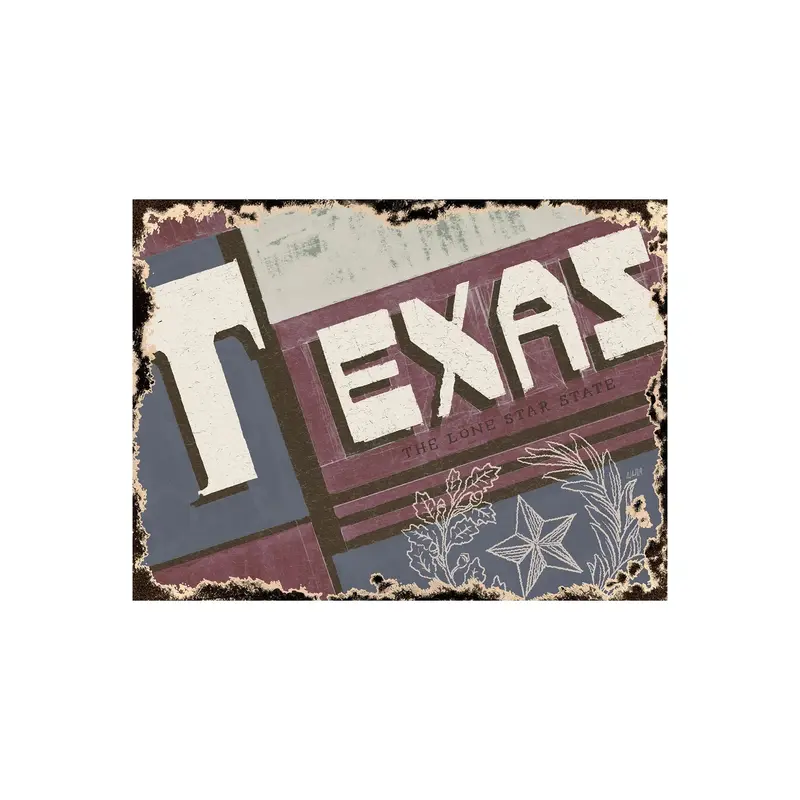 Texas – Textured Hand-Embellished Canvas Artwork By Alarm 1