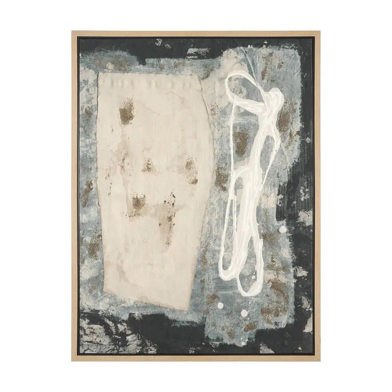 Textural Echo – Erosion: Hand-Embellished Textured Framed Canvas By Kristine Hegre 1