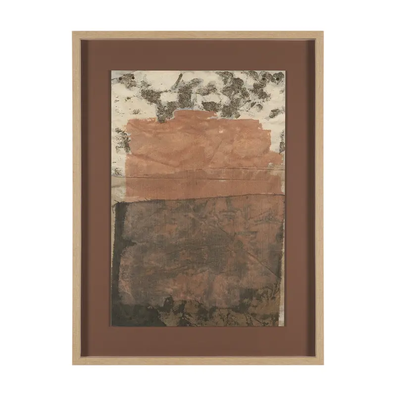 Textural Echo: Patina – Hand-Embellished Textured Framed Art With Glass Matting 1