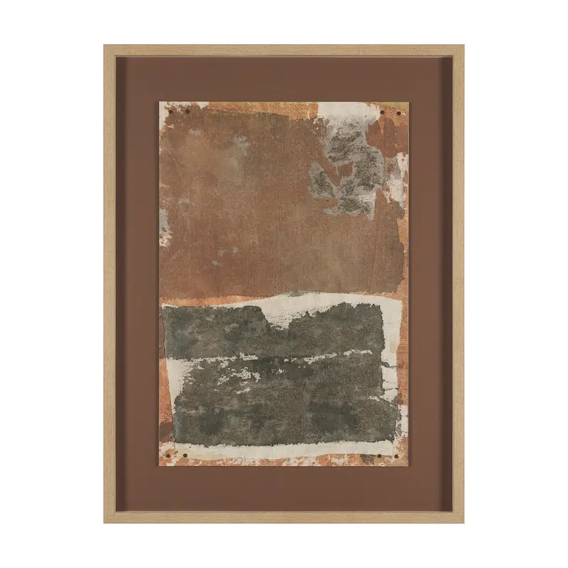 Textural Echo: Rust – Hand-Embellished Textured Framed Artwork With Glass Matting 1