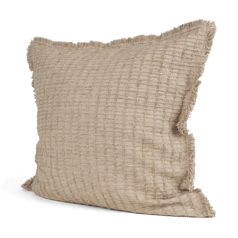 Thatch Sand-Colored Pillow Cover – 20X20 Inch Woven Square Design 1