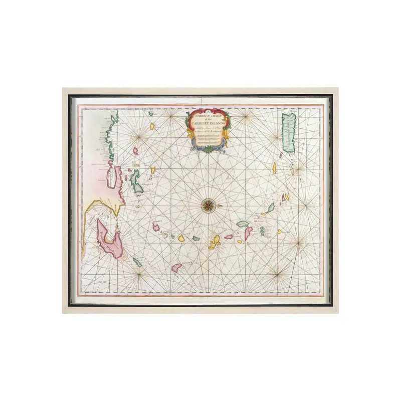 The Caribbean Islands, 1715–1750 – Framed Hand-Embellished Art Print By Mercana Studio 1