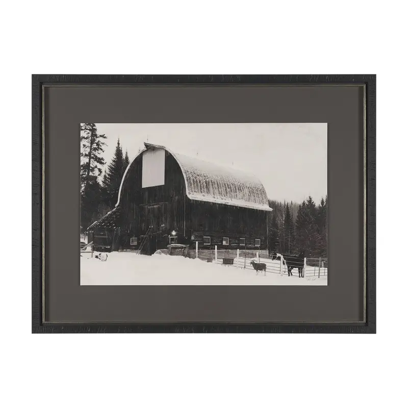 The Farm – Framed Matted Art Print With Hand Embellishment By Deborah Revell 1
