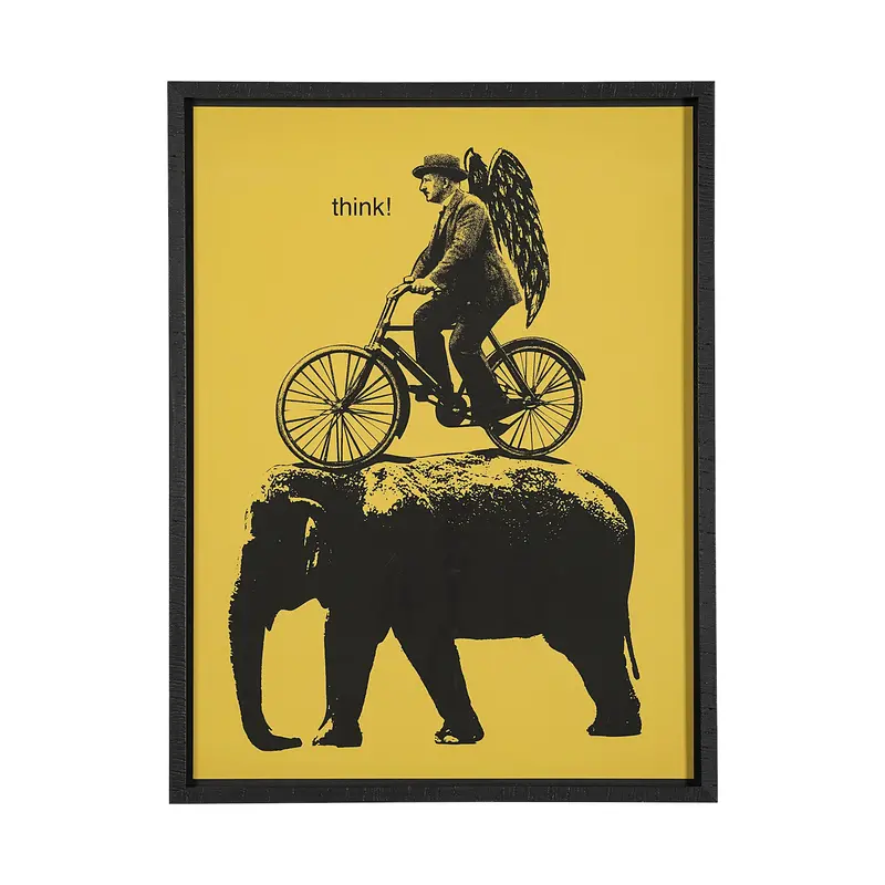 Think! – Curated Matted & Glass-Framed Art Print By Urban Octopus 1