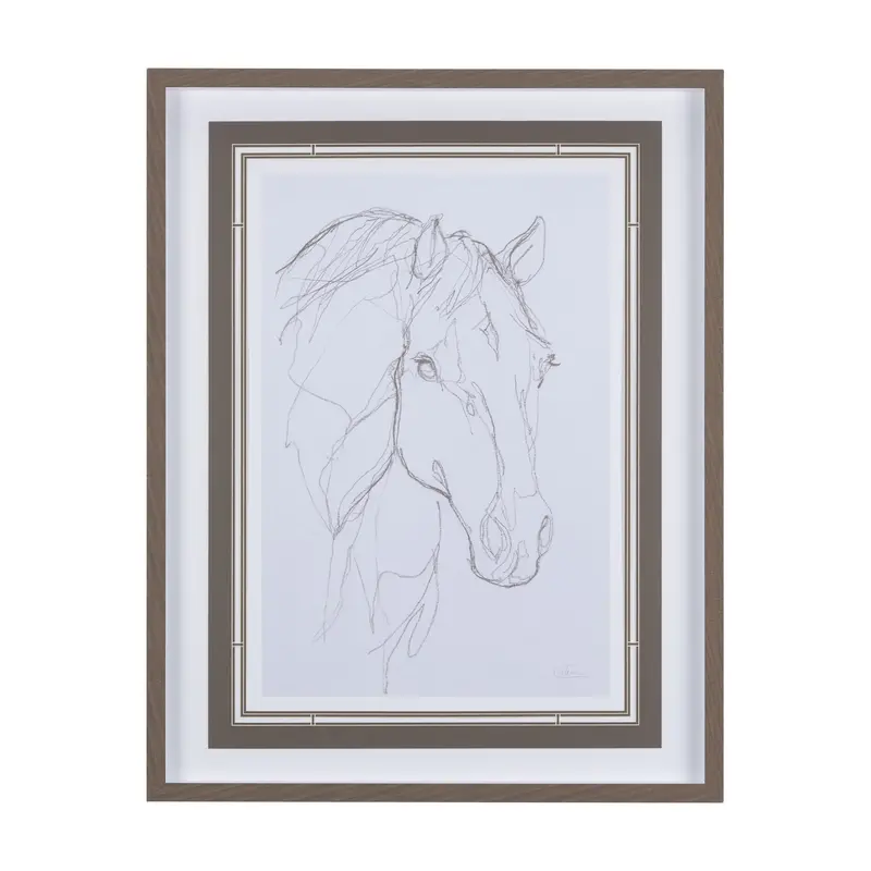 Thoroughbred Iii – Hand-Embellished Textured Framed Art Print With Matting And Glass By Mercana Studio 1
