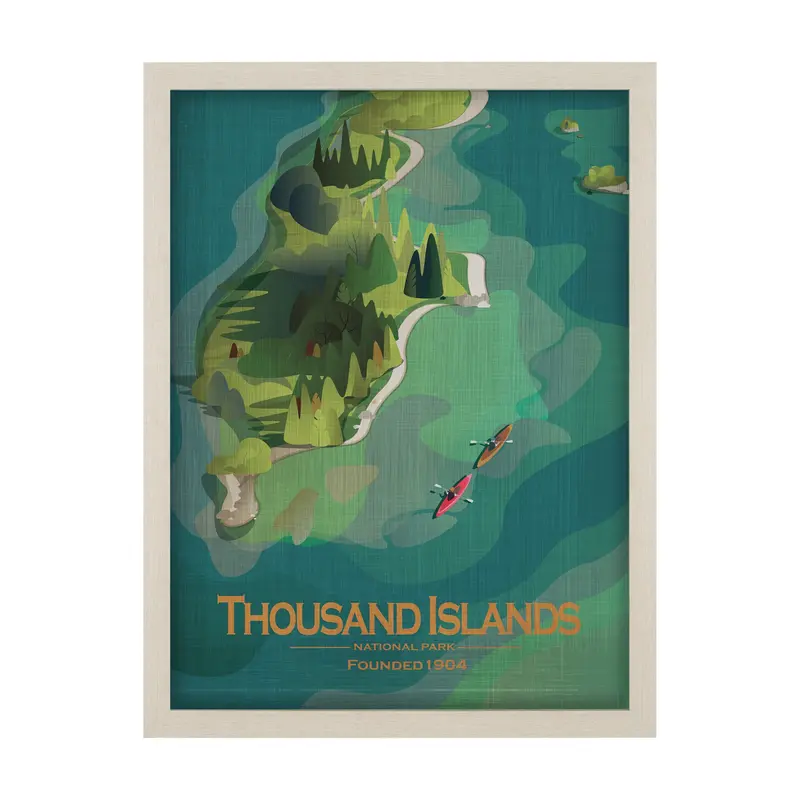 Thousand Islands Go (L) – Textured Framed Artwork With Matting By Mercana Studio 1