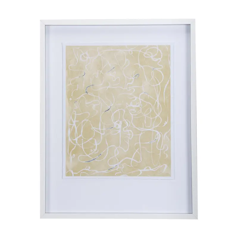 Thread Yellow Iii Art Print By Mercana Studio – Textured Hand-Embellished Framed Wall Decor With Glass Matting 1