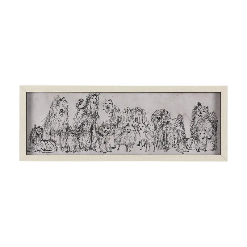 Three Buddies Art Print By Mercana Studio – Textured Hand-Embellished Framed Wall Decor With Glass Matting 1