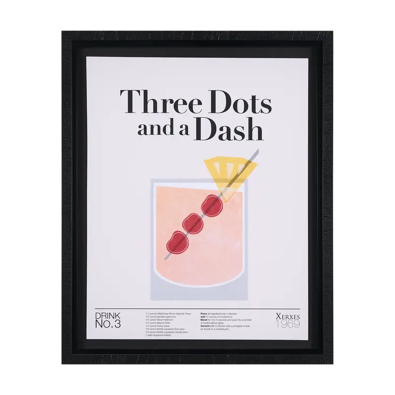 Three Dots And A Dash Art Print By Mercana Studio – Textured Hand-Embellished Framed Wall Decor Under Glass 1