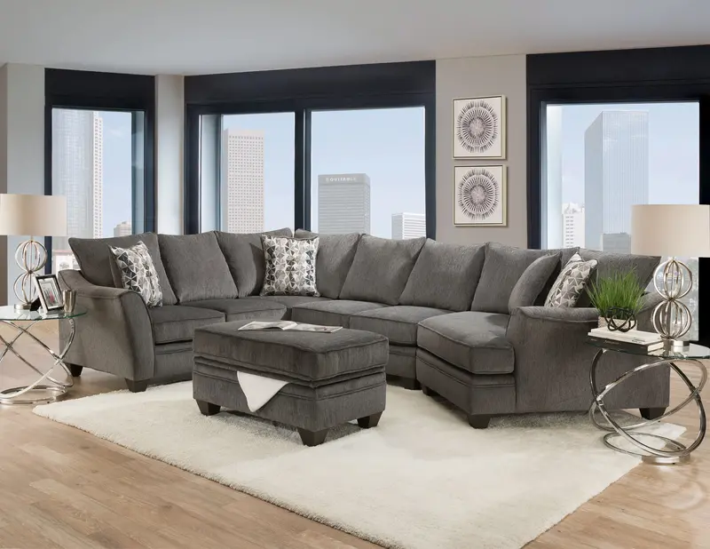 Tide Gray Nautical-Inspired Anchor Sectional 1