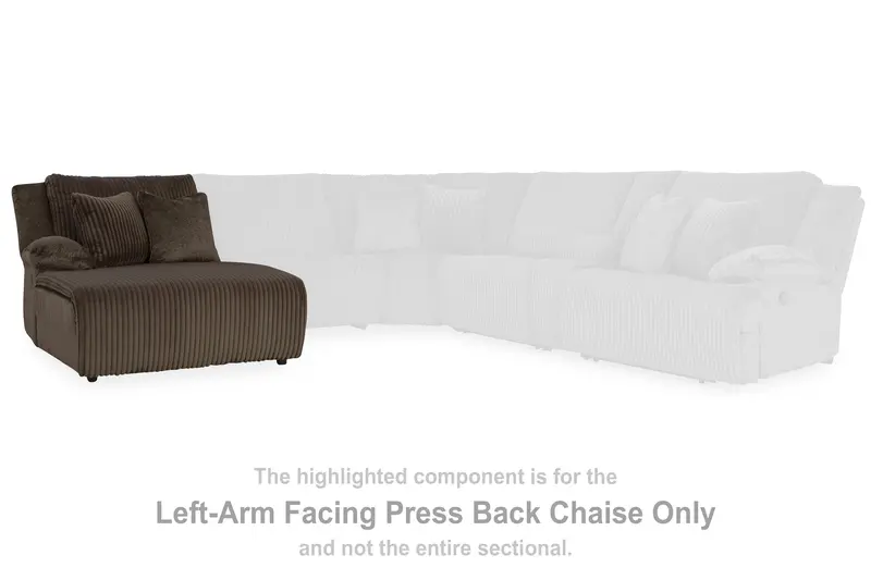 Top Tier Chocolate Chaise – Left-Arm Facing Press Back Sofa Extension 1