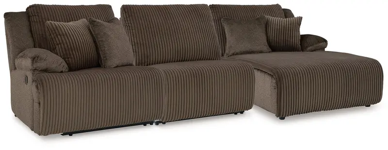 Top Tier Chocolate Raf Chaise Reclining Sectional – 3-Piece 1