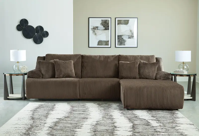 Top Tier Reclining Sectional – Chocolate Raf Chaise, 3-Piece 1