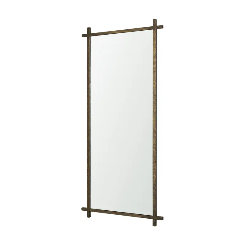 Tori Wall Mirror Featuring Textured Gold Cross Metal Frame 1