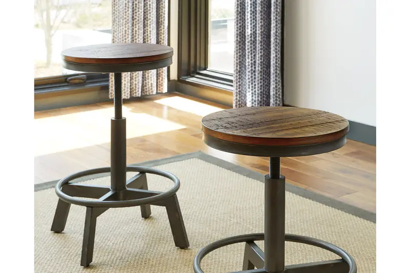 Torjin Brown And Charcoal Gray Counter-Height Stools – Set Of 2 1