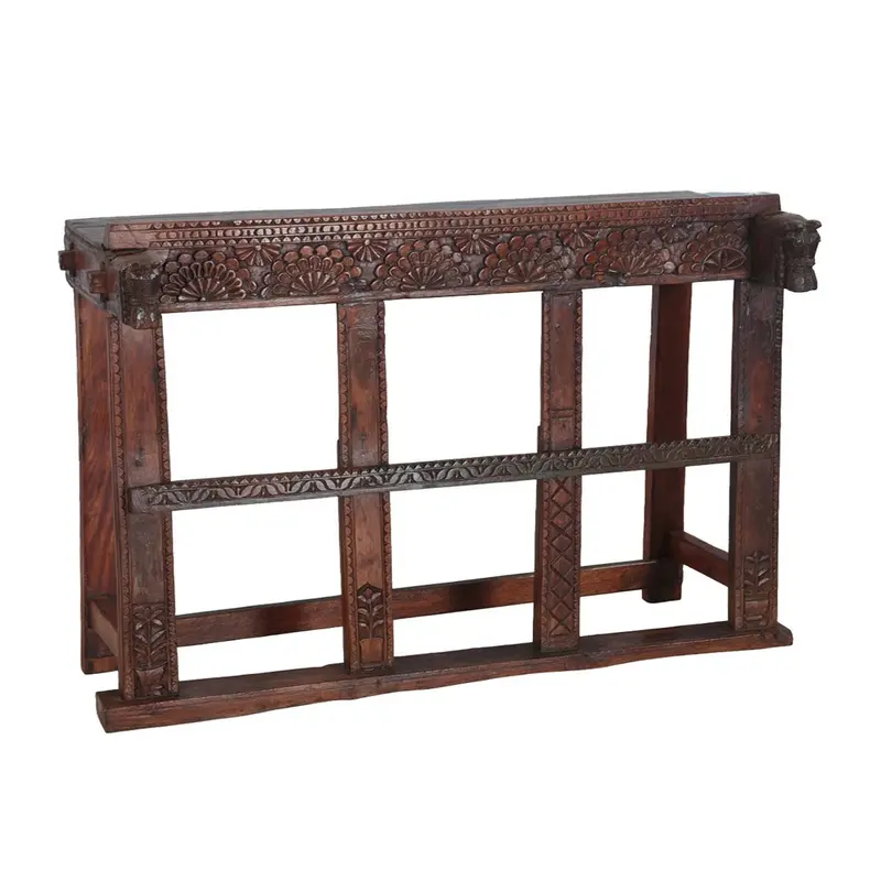 Traditional Hand-Carved Damchiya Side Table 1