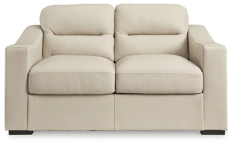 Tresure Trove Almond Fabric Loveseat 1
