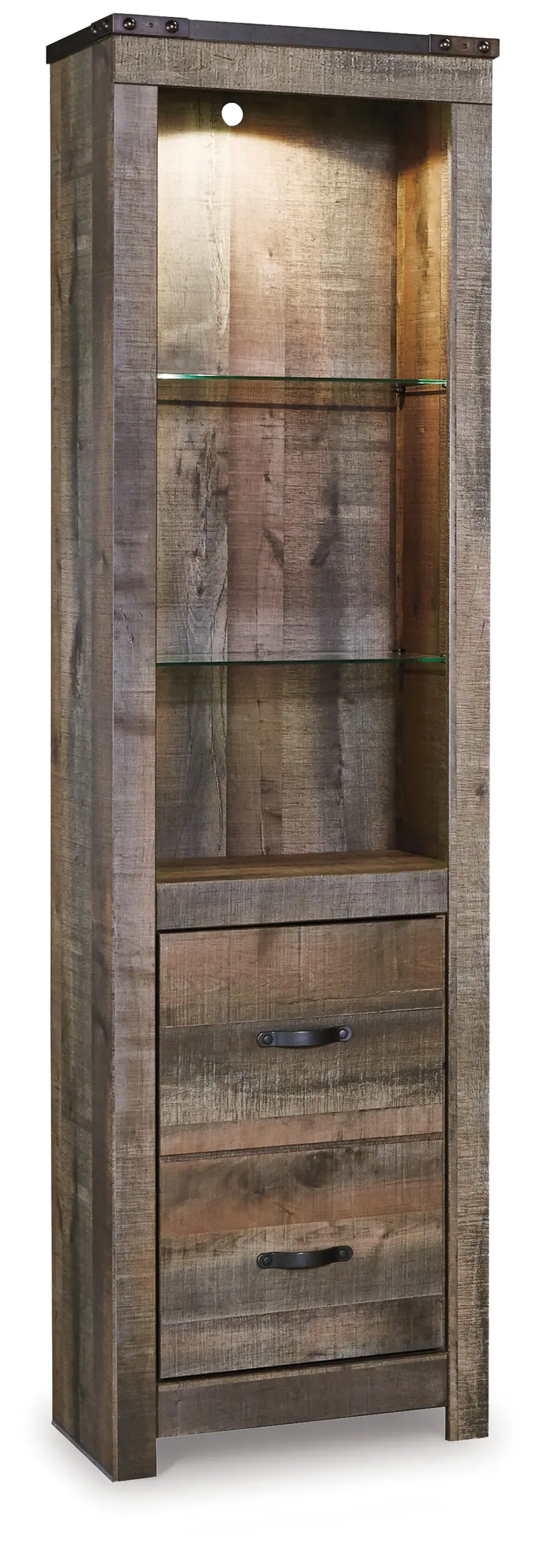 Trinell Brown Wood Pier Table For Living Room Or Entryway 1
