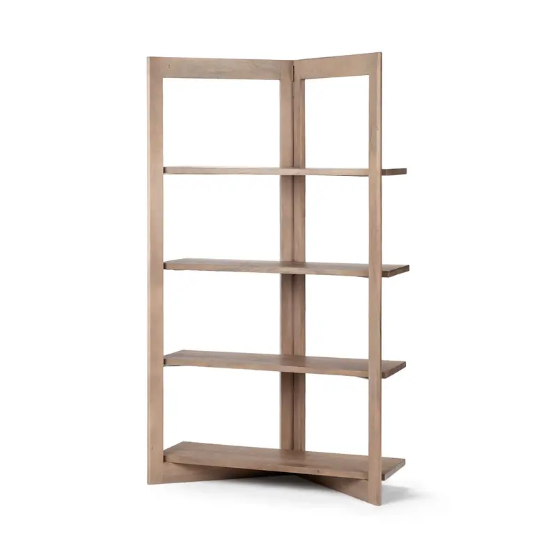 Turnbull I Light Brown Four-Shelf Shelving Unit (42"L X 16"W X 72"H) 1