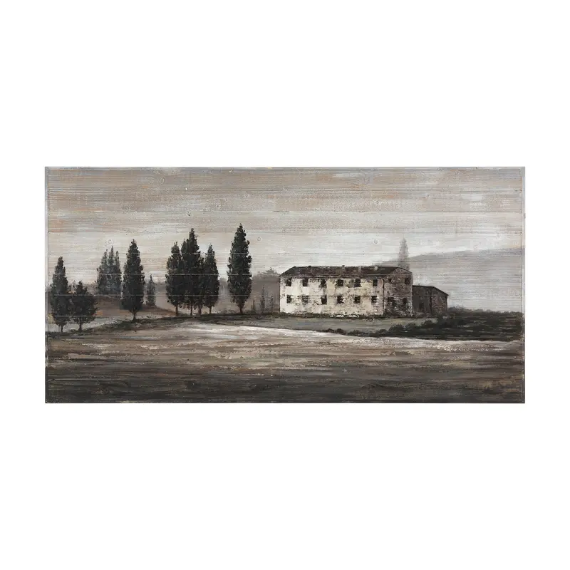 Tuscan Cypress – 60" X 36" Oil Painting On Wood Panel 1