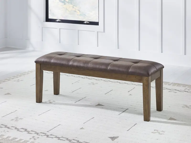 Urbinforte Light Brown 50-Inch Upholstered Dining Bench 1