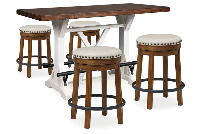 Valebeck Multi-Height Dining Table With Four Matching Counter Stools 1