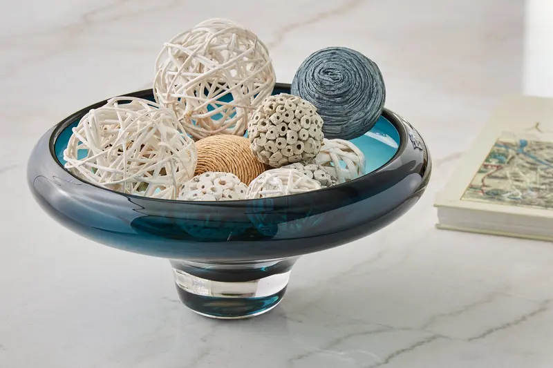 Vallborough Teal Blue Stoneware Serving Bowl 1