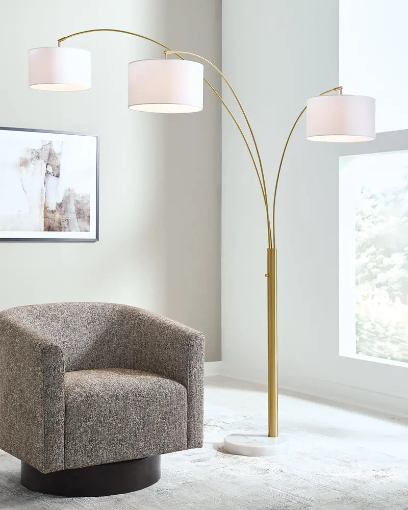 Valo Gold-Finished Arc Floor Lamp 1