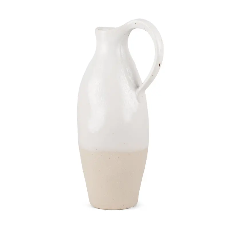 Valora Speckled Black-And-Cream Ceramic Jug With Beige Accents 1