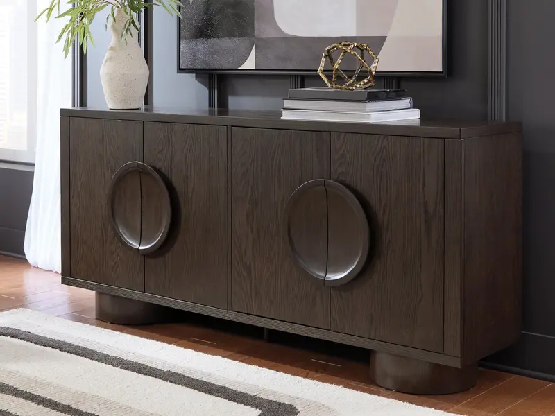 Veeda Dark Brown Solid Wood Accent Cabinet 1