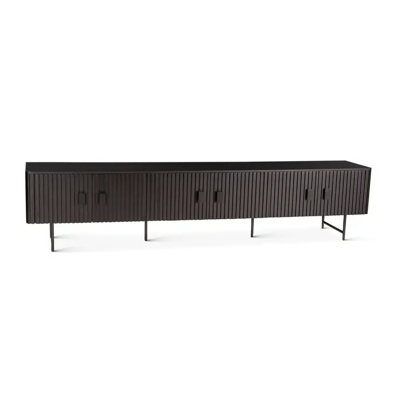 Verbania 98-Inch Matte Black Plasma Tv Stand 1