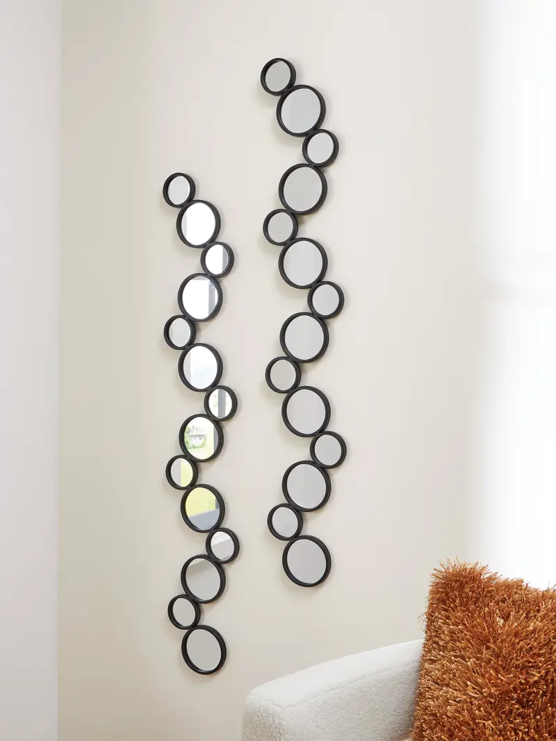 Vinler Sleek Black Accent Mirror Pair (Set Of 2) 1