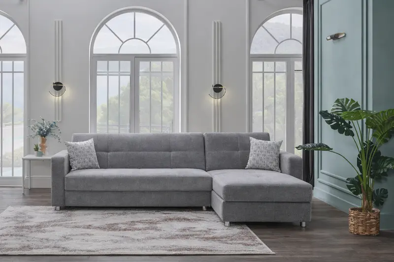 Vision Kooopsi Gray Chaise Sleeper Sofa 1