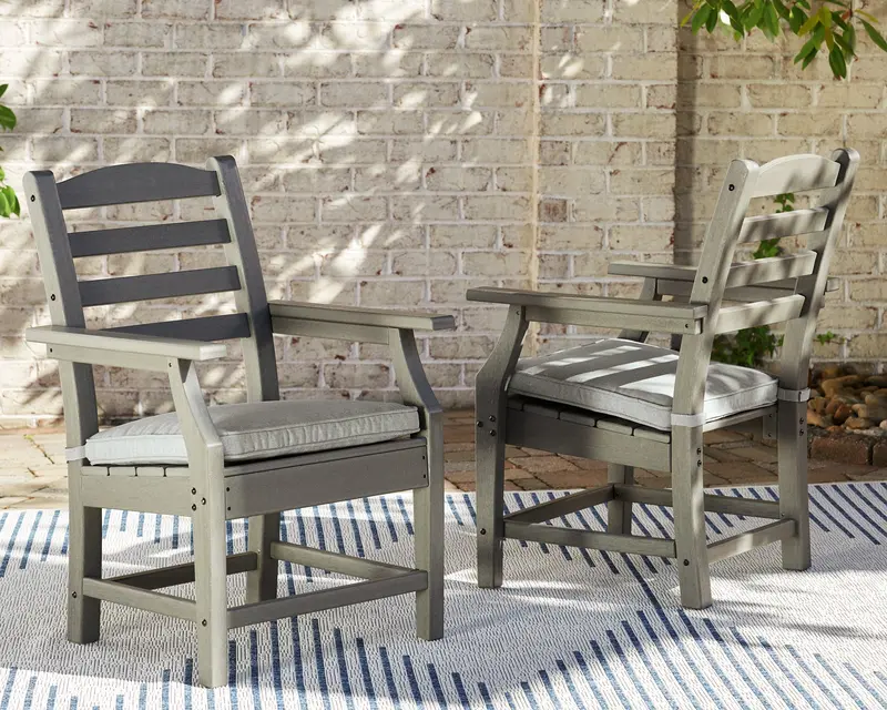 Visola Gray Fabric Armchairs With Cushions (Set Of 2) 1