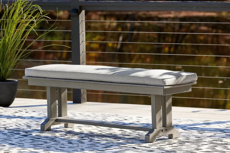 Visola Gray Upholstered Storage Bench With Cushioned Seat 1