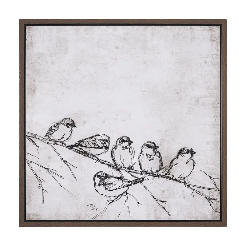 'Waiting For Spring Ii' Hand-Embellished Framed Canvas – Mercana Studio 1