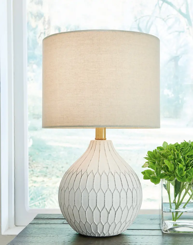 Wardmont White Ceramic 2-Lamp Table Lamp Collection 1