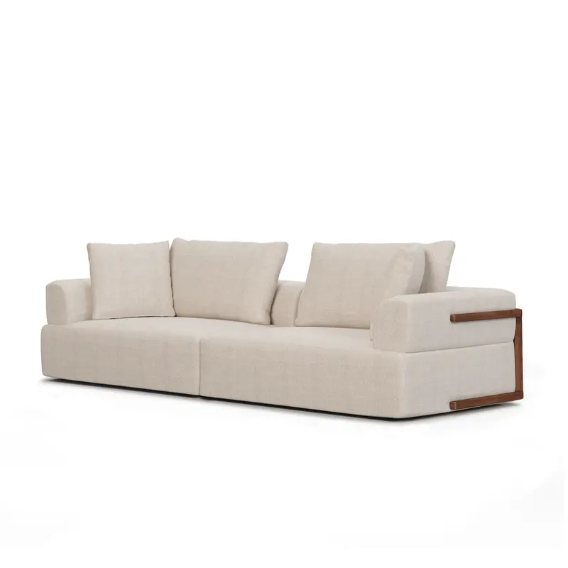 Warner 2-Piece Sofa Set – Oatmeal Fabric Modular Seating Arrangement 1