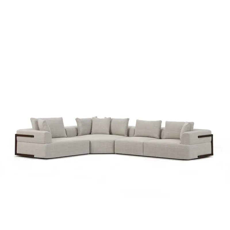 Warner Gray Modular Sofa Set – 3-Piece L-Shaped Configuration 1