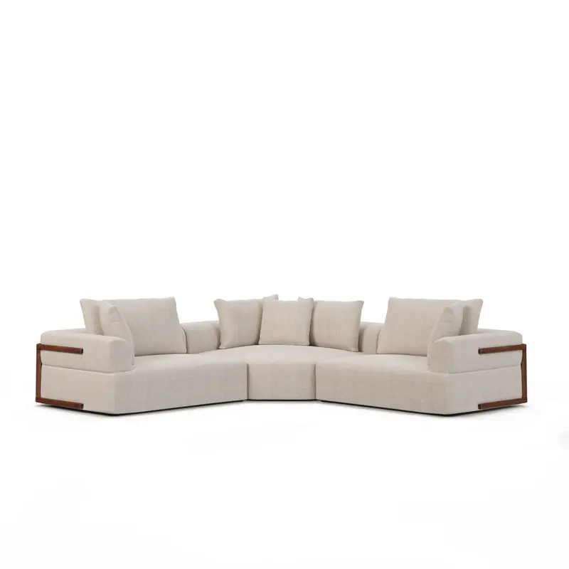 Warner Oatmeal Modular Sofa Set – 3-Piece Configuration Including Corner Unit 1