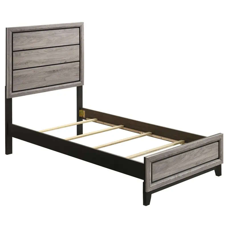 Watson Twin Panel Bed – Light Taupe Wood Frame With Clean Modern Lines 1