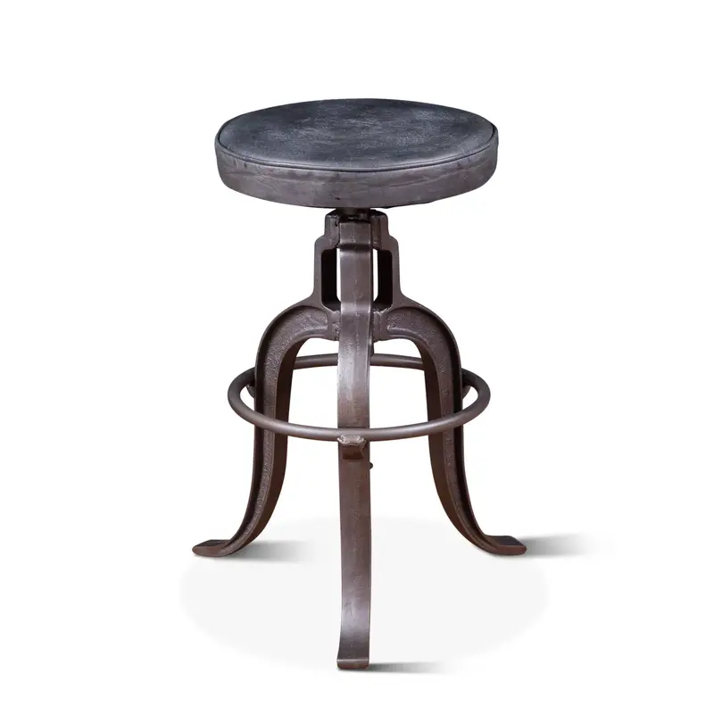 Wellington 13" Adjustable Bar Stool – Black Top-Grain Leather 1