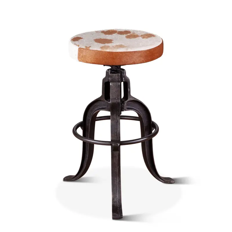 Wellington 13-Inch Adjustable Brown Hair-On-Hide Bar Stool 1