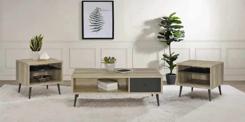 Welsh Distressed Pine 3-Piece Coffee + End Table Set 1
