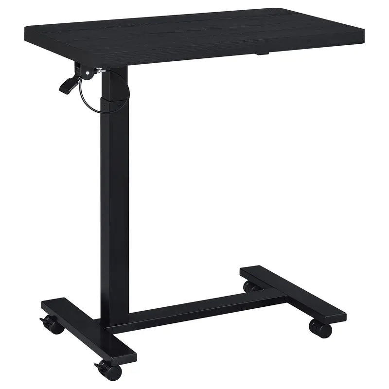 Westpark Black Adjustable C-Shaped Side Table – Pneumatic Height & Casters 1