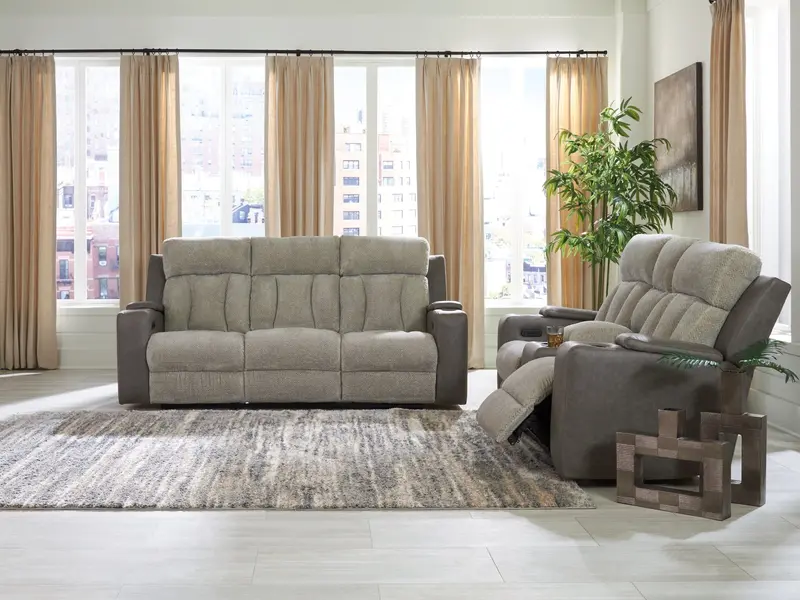Whiplash Sisal-Weave Power Reclining Sofa And Loveseat 1