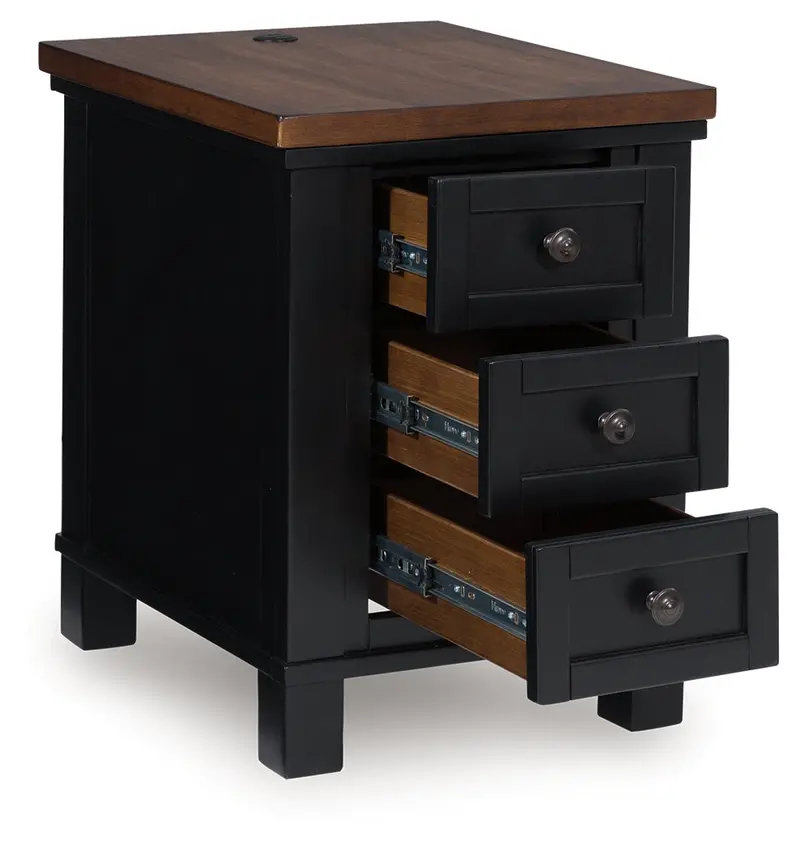 Wildenauer Two-Tone Brown And Black Chairside End Table 1