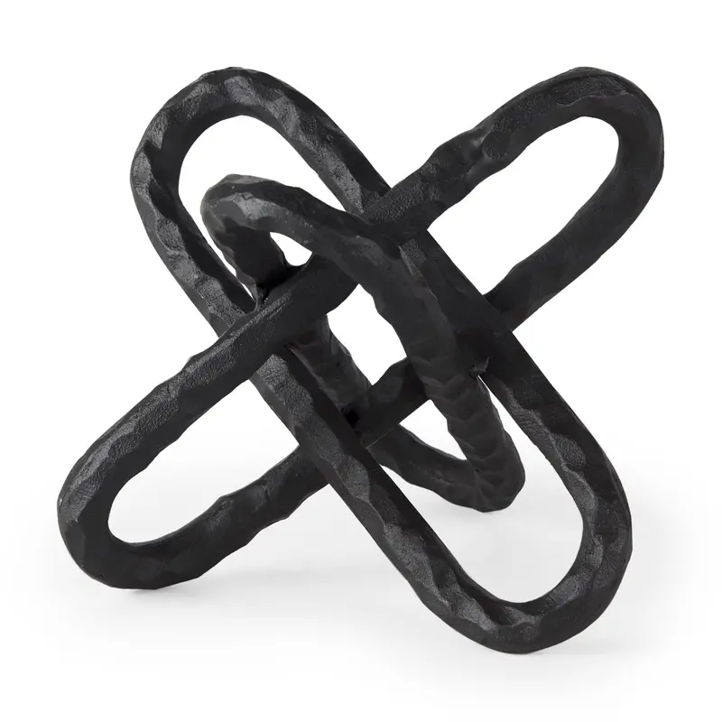 Wilhelm Ii Large Black Metal Link Decorative Object – 10" Square Industrial Accent 1