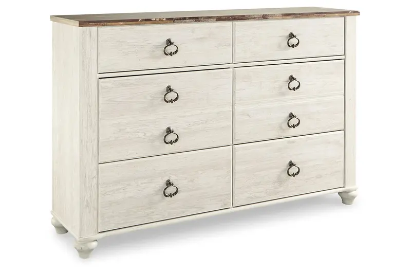 Willowton Two-Tone 6-Drawer Dresser With Contrasting Finish Accents 1