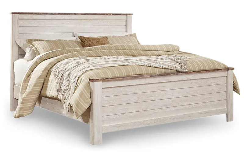Willowton Whitewash California King Panel Bed 1